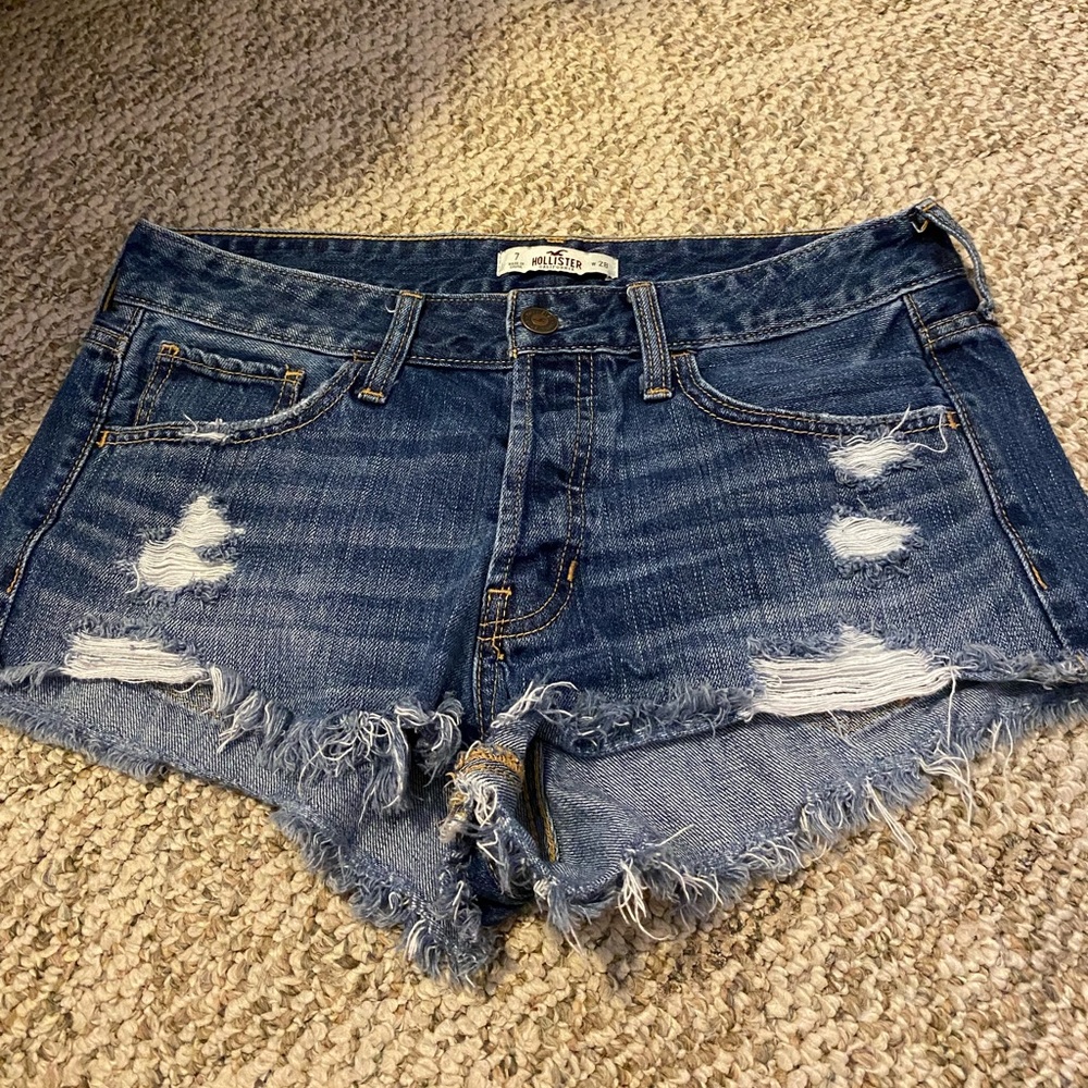 Hollister blue jean shorts